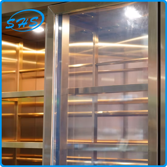 Der Weinlagerschrank aus Edelstahl kann in der Temperatur eingestellt werden