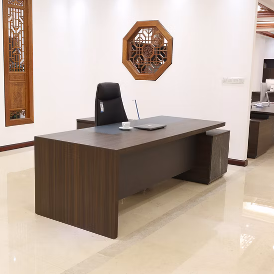 Neues Design, klassisch, modern, luxuriös, aus Melamin, in L-Form, für Direktor, Manager, Geschäftsführer, Büromöbel, Büroschreibtisch